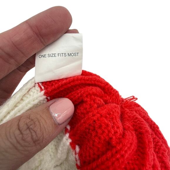 Coca-Cola Red White Knit Pom Beanie Winter Hat One Size - Picture 7 of 7